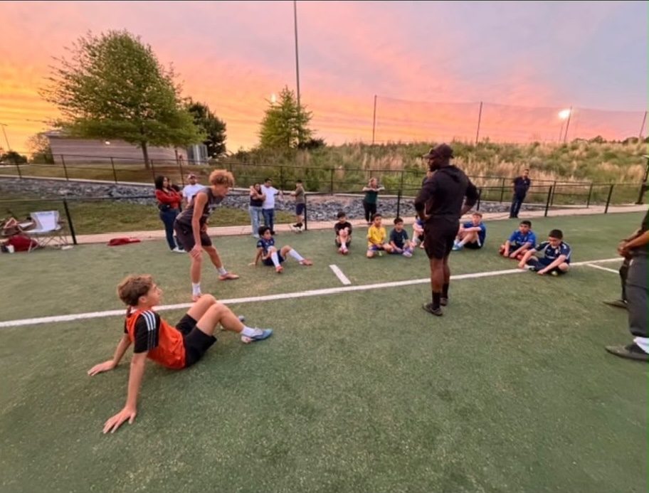 Coaching session at sunset