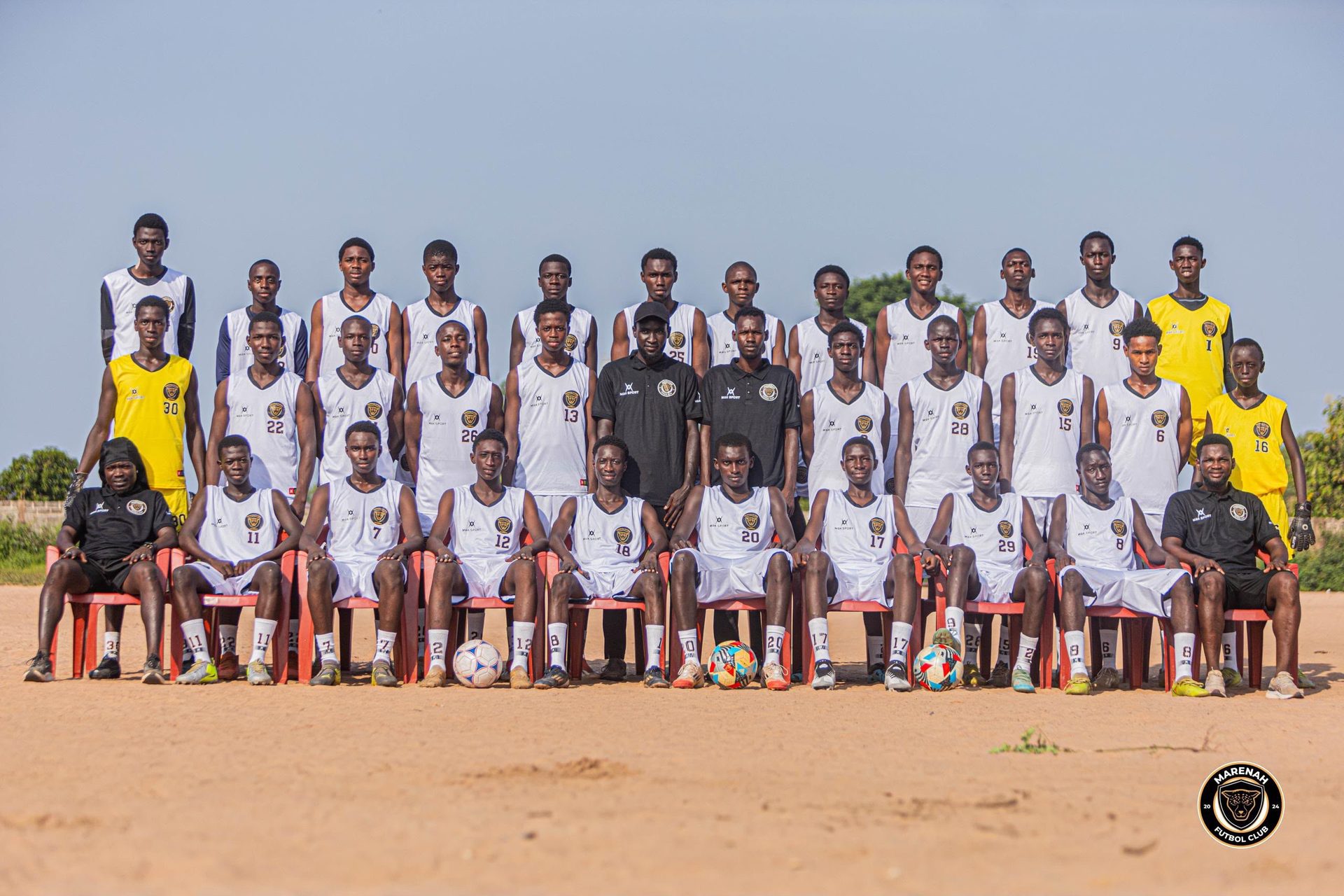 Marenah FC team in white kit